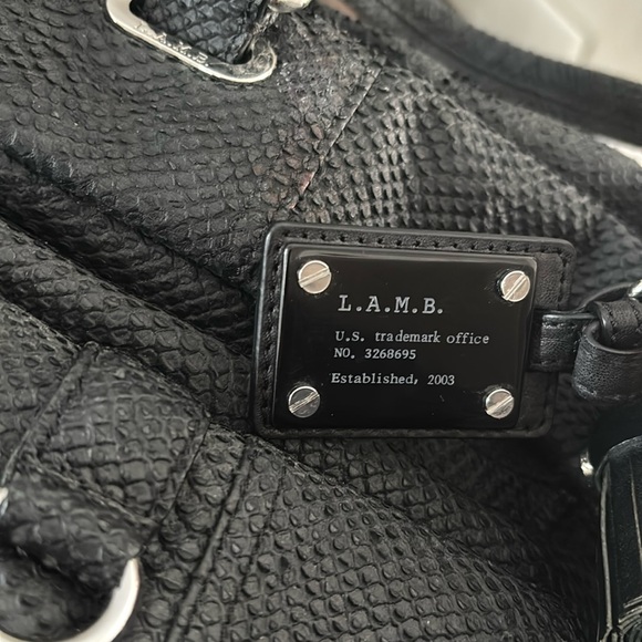 Lamb L.A.M.B. Gwen Stefani Black Leather Shoulder Bag - Picture 3 of 16